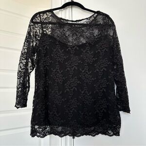 Alfani Black Lace Blouse